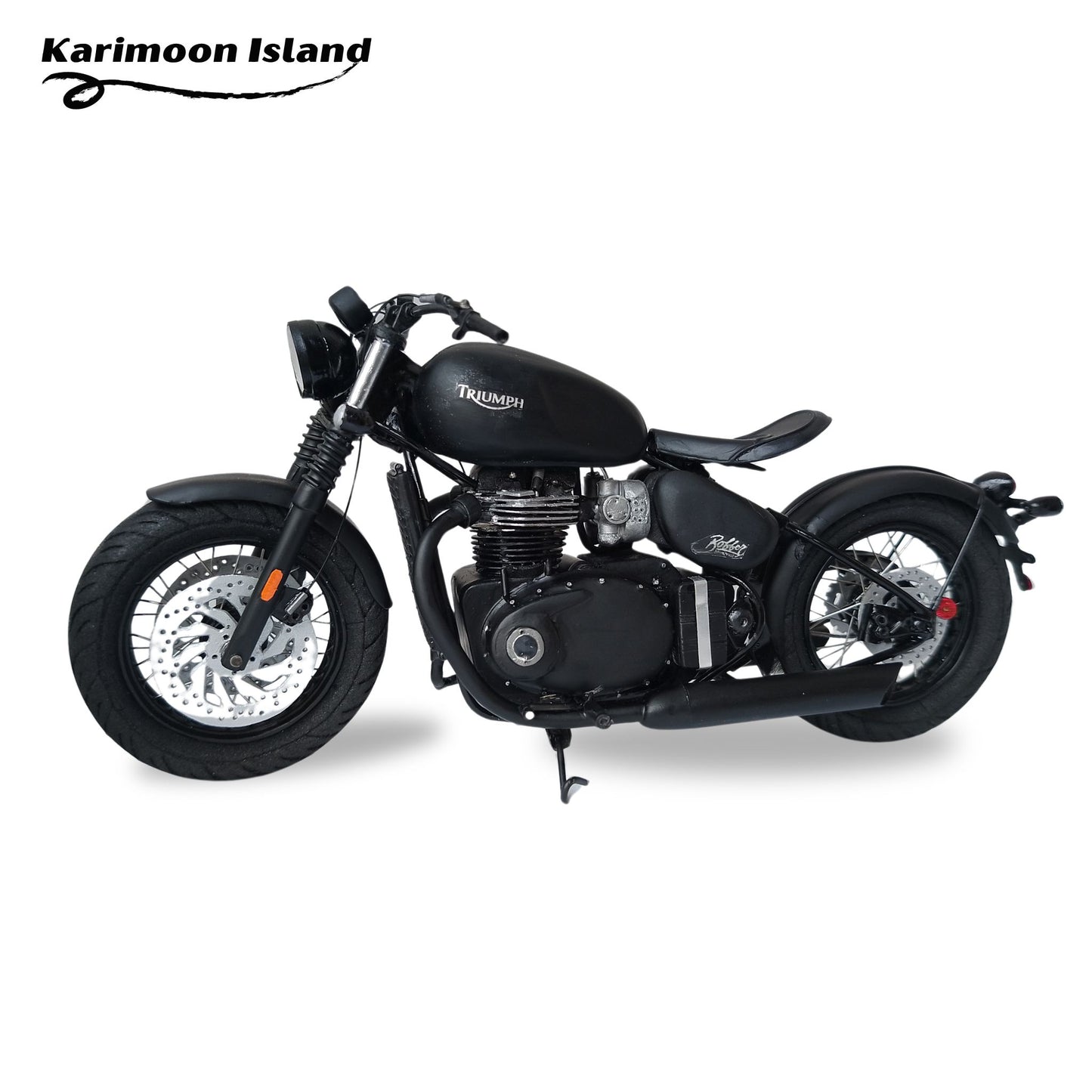 Handmade Miniature Motorcycle Triumph Bobber Black (Pre-Order)