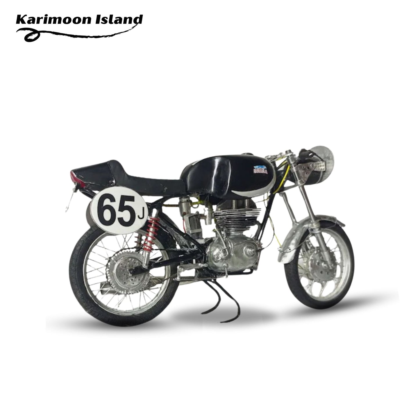 Handmade Miniature Parilla Motorcycle Classic Used Waste Cans Classic Vintage Model, Homemade Classic Parilla DIY Miniature Vintage Model