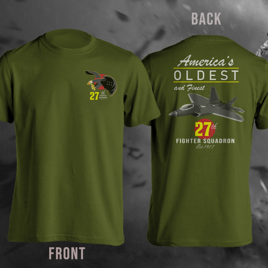 America's Oldest And Finest 27th Fighter Squadron F-22 Military T-Shirt