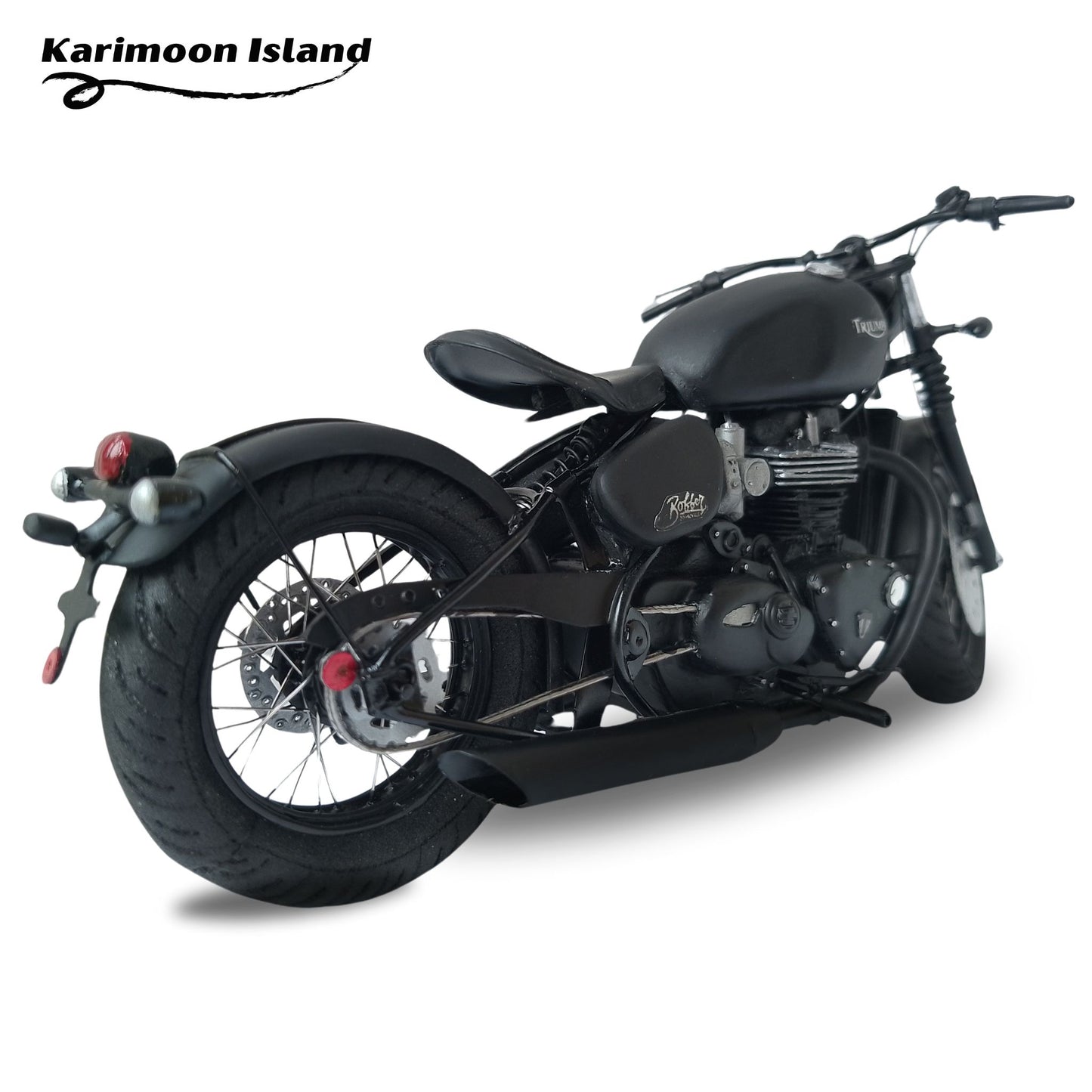 Handmade Miniature Motorcycle Triumph Bobber Black Scale 1:12 Model