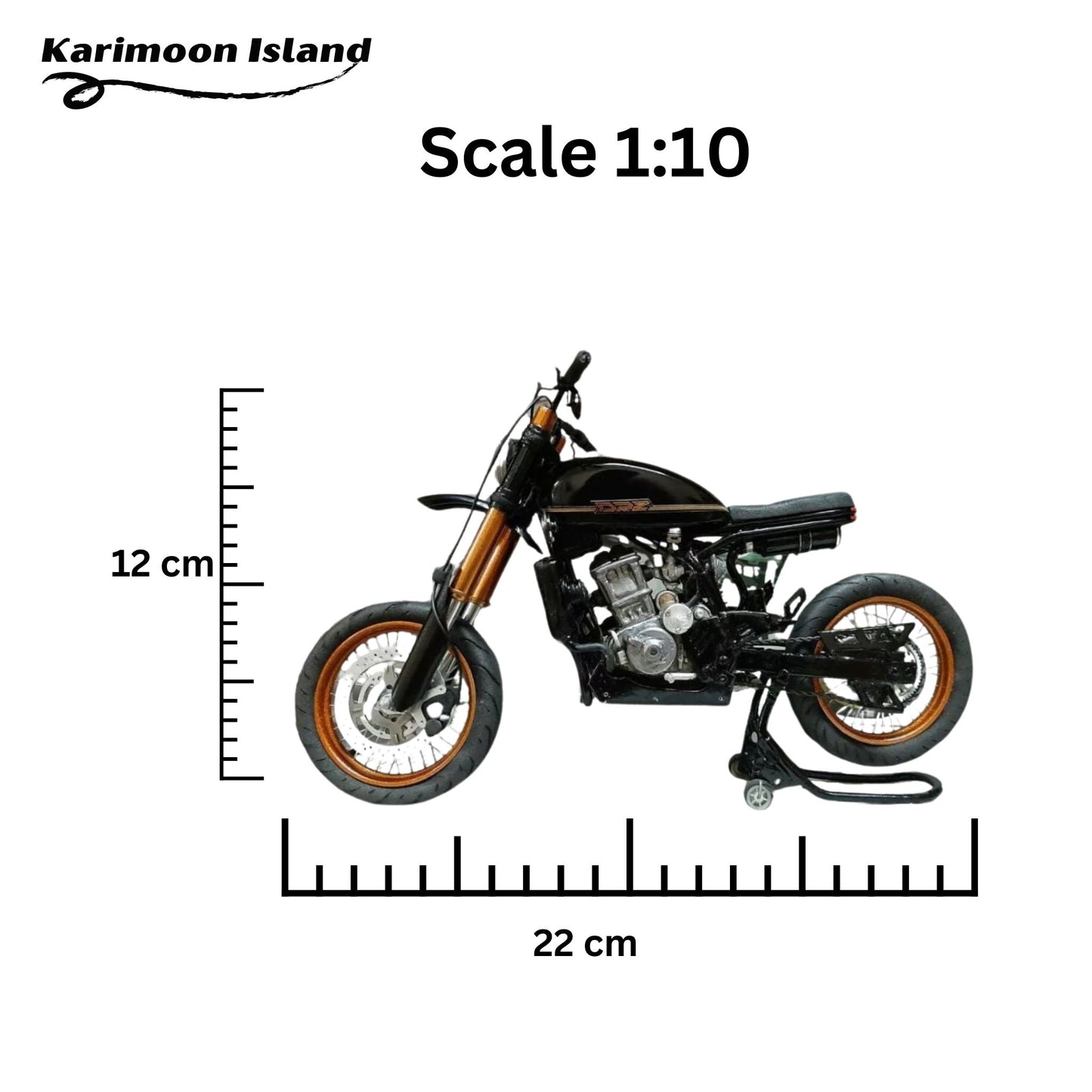 Handmade Miniature Collectible Motorcycles of Suzuki DR-Z400 Model Made from Scratch