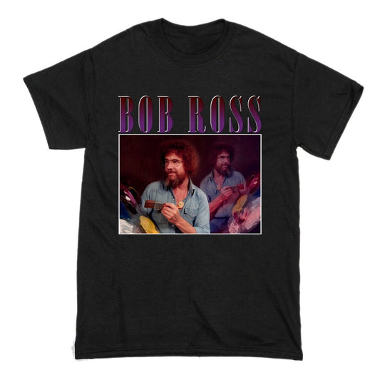 Bob Ross Short Sleeve Famous Shirt Men and Women Cotton T-Shirt