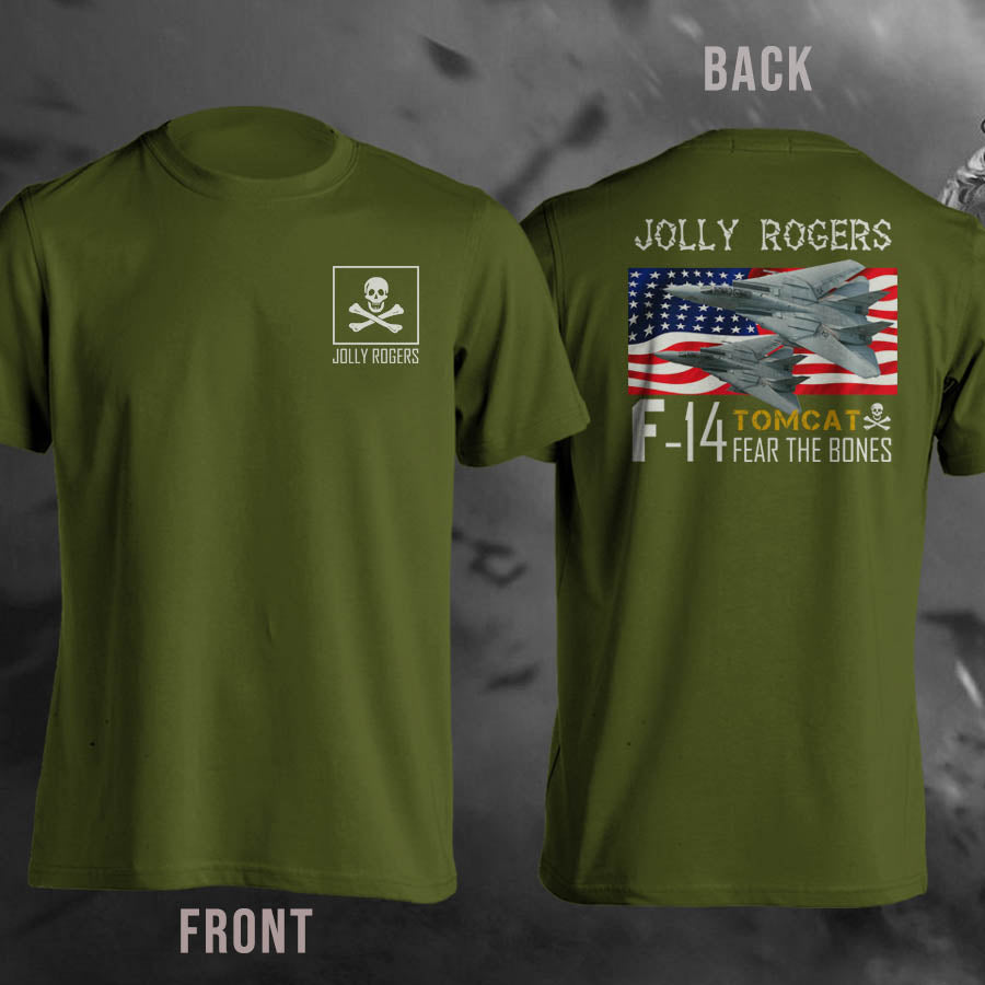 JOLLY ROGERS F-14 Tomcat Fear The Bones T-Shirt