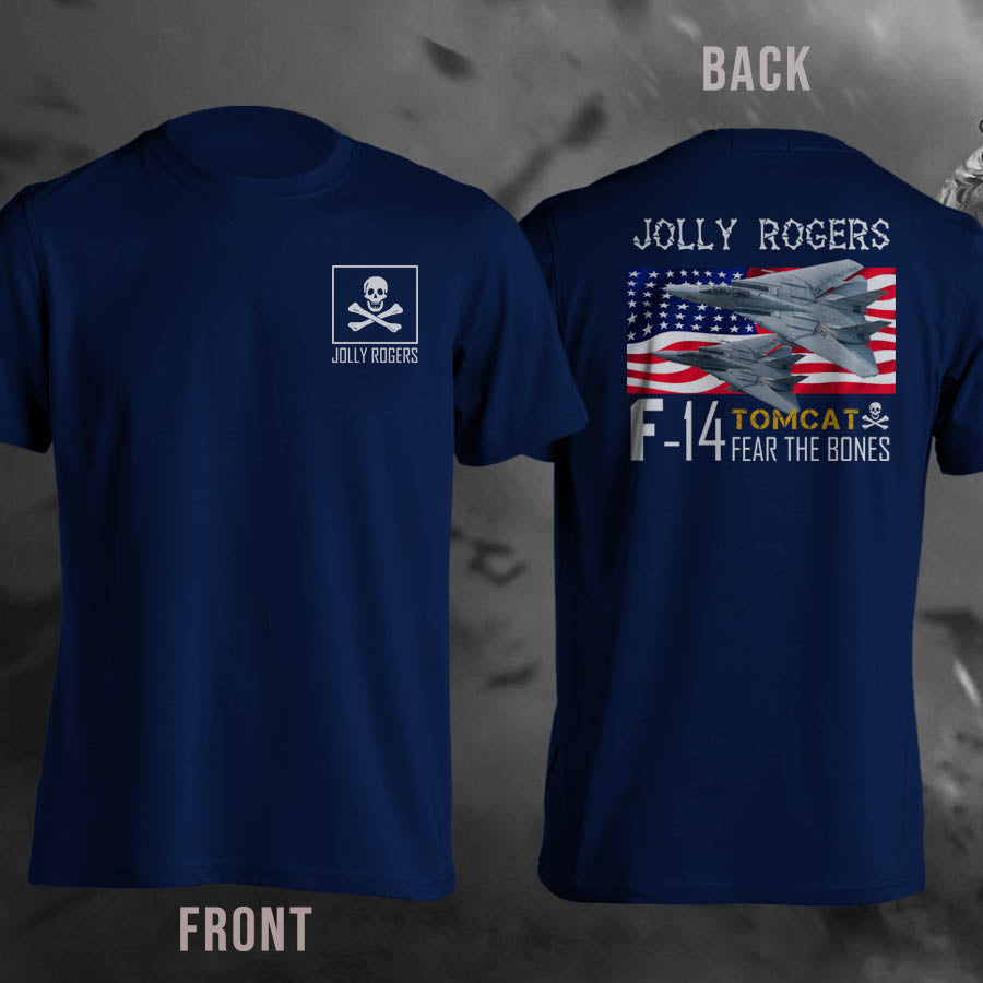 JOLLY ROGERS F-14 Tomcat Fear The Bones T-Shirt