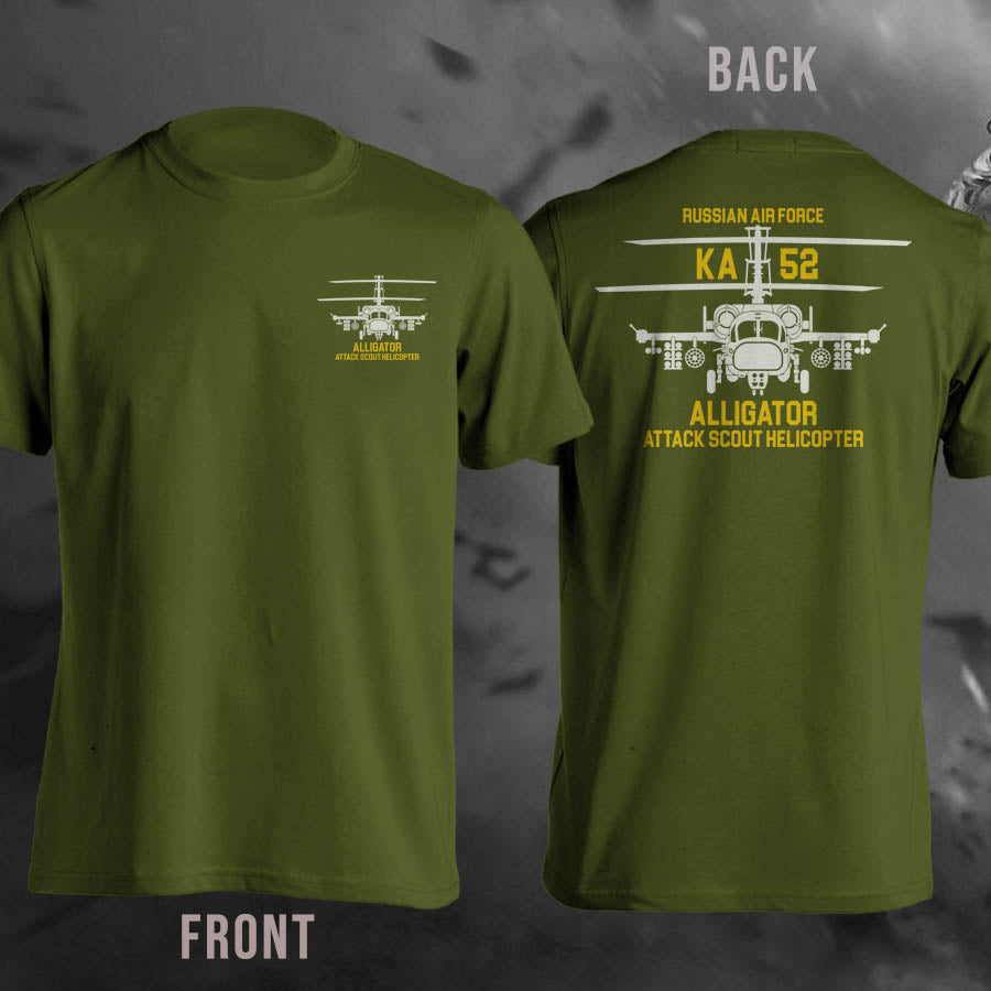 Russian Air Force KA-52 Alligator Attack Scout Helicopter T-Shirt