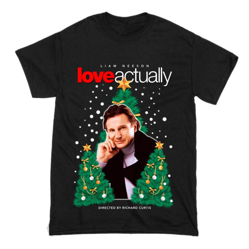 Liam Neeson Love Actually Short Sleeve Famous Shirt Men and Women Cotton T-Shirt