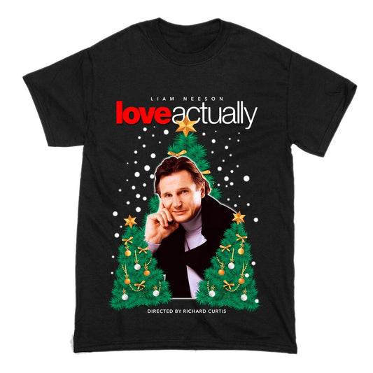 Liam Neeson Love Actually Short Sleeve Famous Shirt Men and Women Cotton T-Shirt