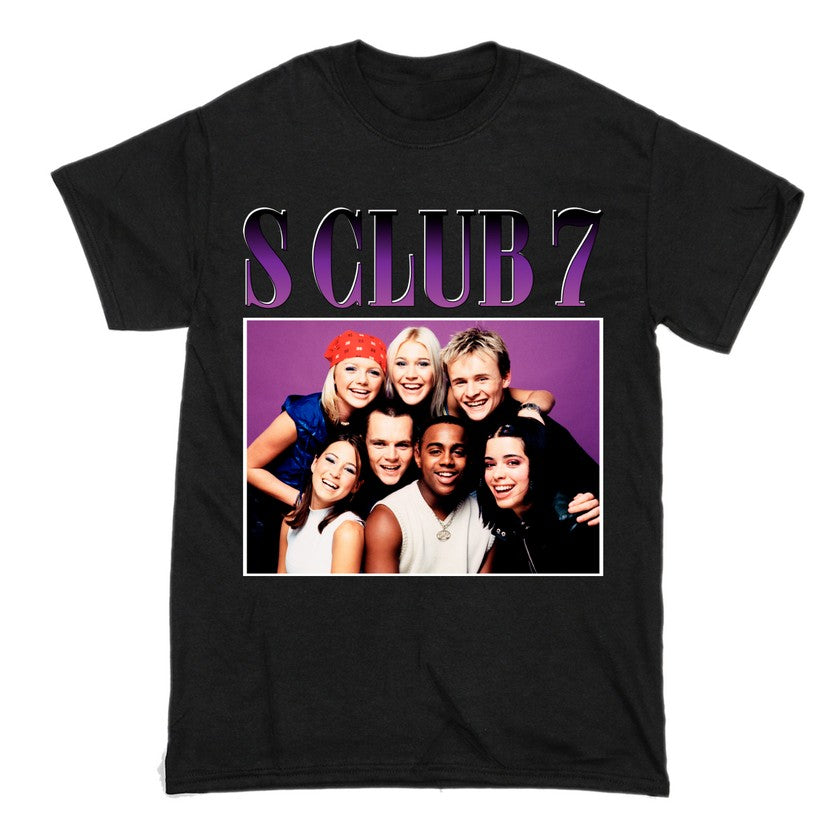 S Club 7 Short Sleeve Famous Shirt Men and Women Cotton T-Shirt